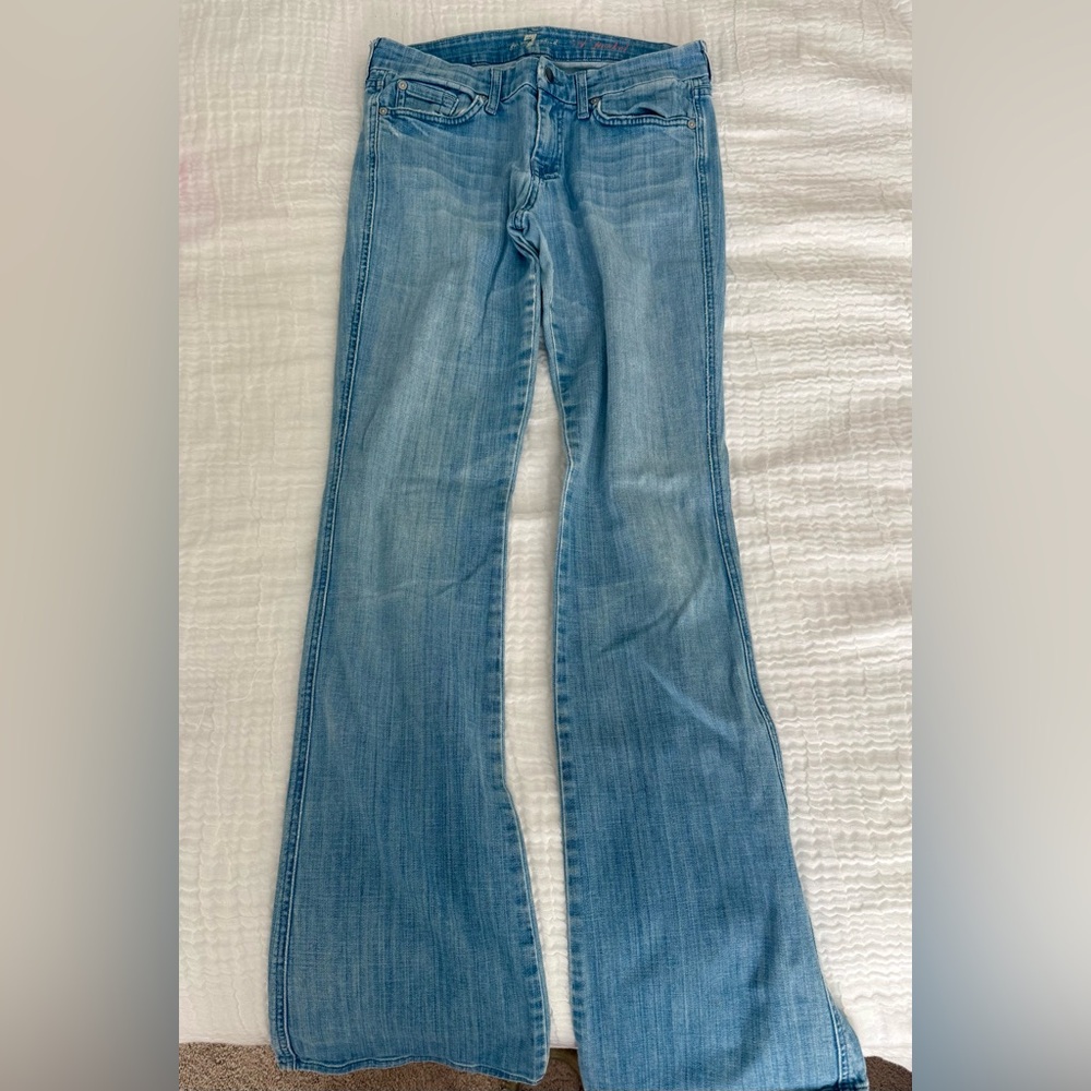 7 For All Mankind Denim Blue Wide Leg Jeans